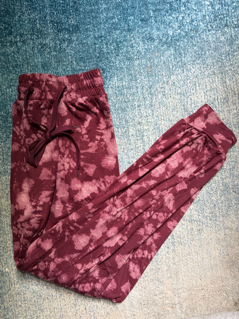 Essentials Maroon Tie-Dye Jogger Pants